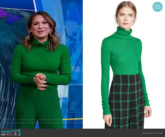 Roberta Sweater by Alice + Olivia worn by Ginger Zee on Good Morning America