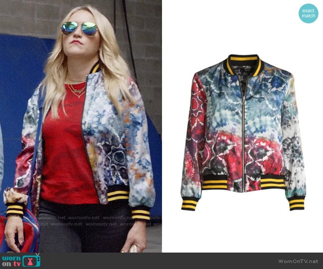 Alice + Olivia Lonnie Bomber Jacket worn by Roxy Doyle (Emily Osment) on Almost Family