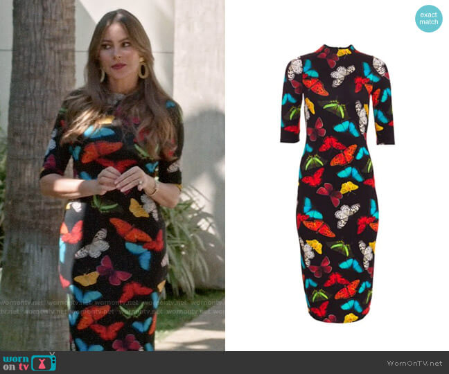 Alice + Olivia Delora Butterfly Dress worn by  Gloria Pritchett (Sofia Vergara) on Modern Family