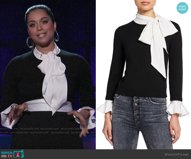 Alice + Olivia Justina Sweater worn by Lilly Singh  on A Little Late with Lilly Singh