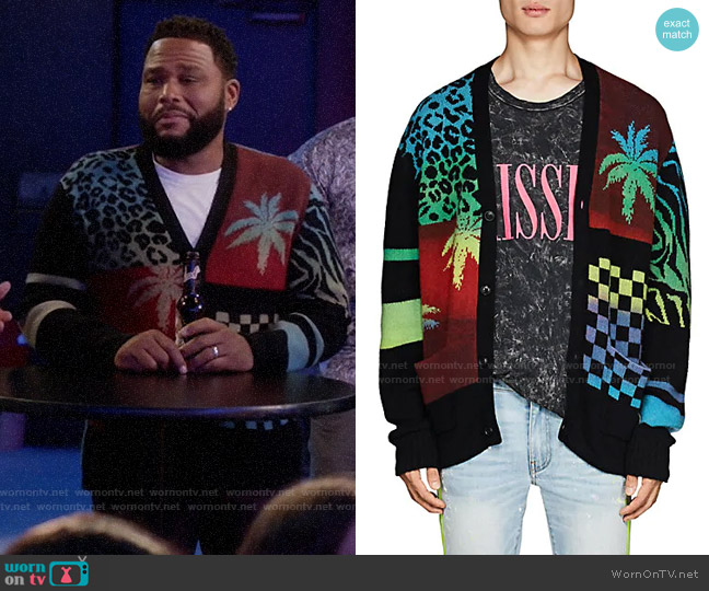 Amiri Gradient Oversized Cardigan worn by Andre Johnson (Anthony Anderson) on Blackish