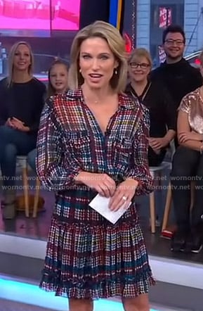 Amy’s multicolored printed dress on Good Morning America