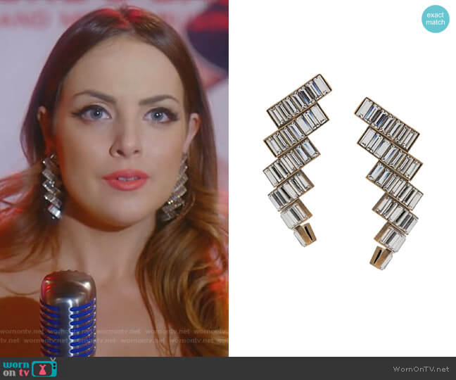 Evening Earrings by Balenciaga worn by Fallon Carrington (Elizabeth Gillies) on Dynasty