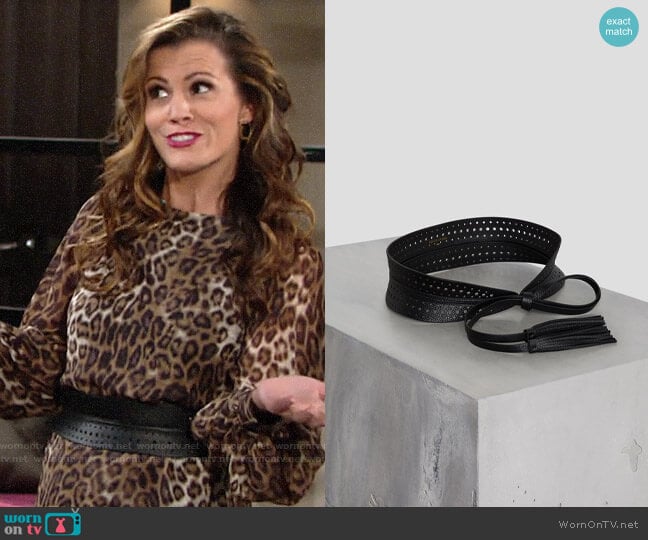 Bcbgmaxazria Tassel Faux-Leather Waist-Belt worn by Chelsea Lawson (Melissa Claire Egan) on The Young and the Restless