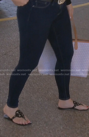 Emily’s black medallion thongs on The Real Housewives of Orange County