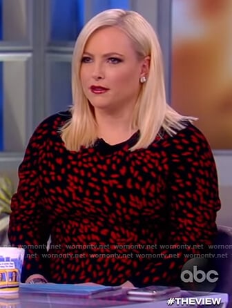 Meghan’s black and red floral dress on The View