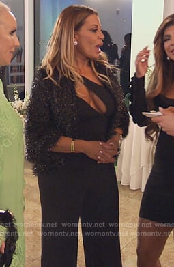 Dolores’s black cutout jumpsuit on The Real Housewives of New Jersey