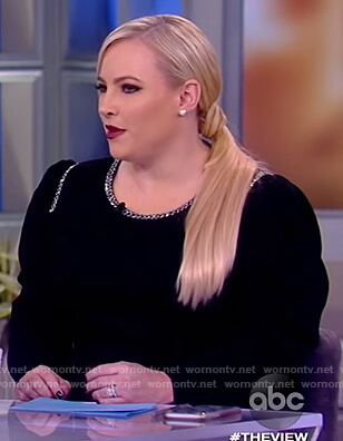 Meghan’s embellished trim top on The View