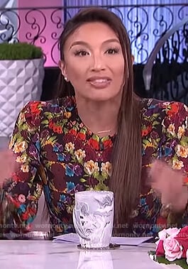 Jeannie’s black floral blouse on The Real