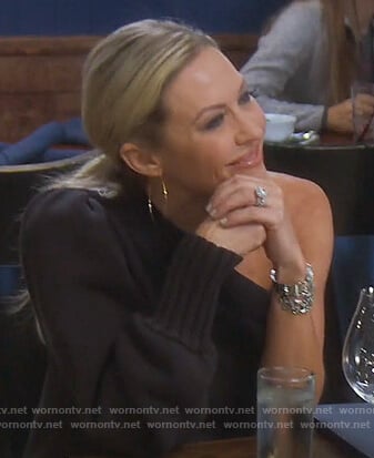 Braunwyn's black one shoulder sweater dress on The Real Housewives of Orange County