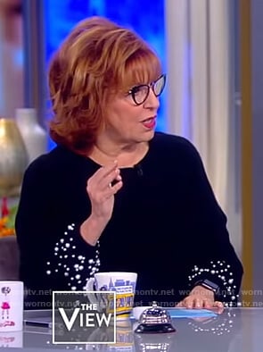 Joy’s black pearl embellished sweater on The View