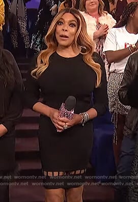 Wendy's black cutout mini skirt on The Wendy Williams Show