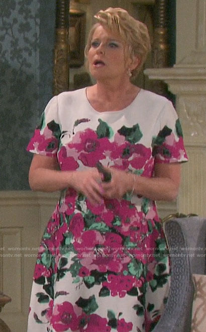Adrienne’s floral short sleeve dress on Days of our Lives