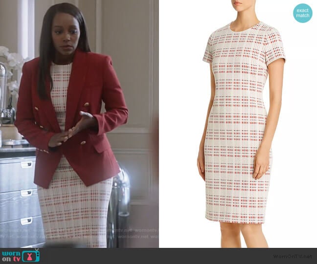 WornOnTV: Michaela’s check midi dress and red blazer on How to Get Away ...