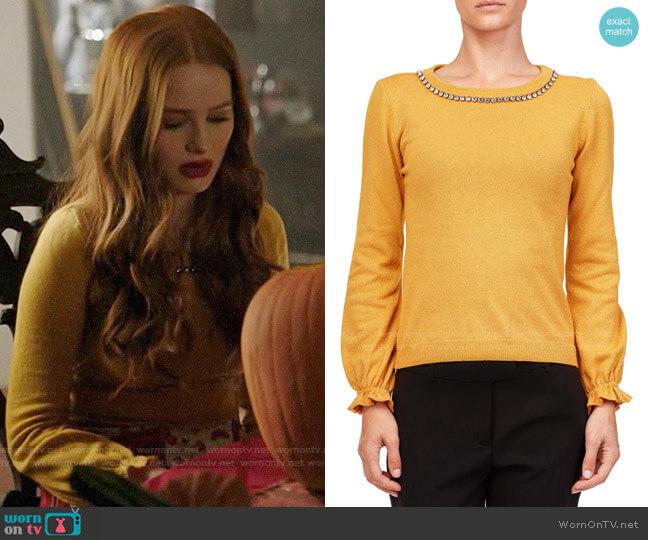 Boutique Moschino Lurex Sweater worn by Cheryl Blossom (Madelaine Petsch) on Riverdale