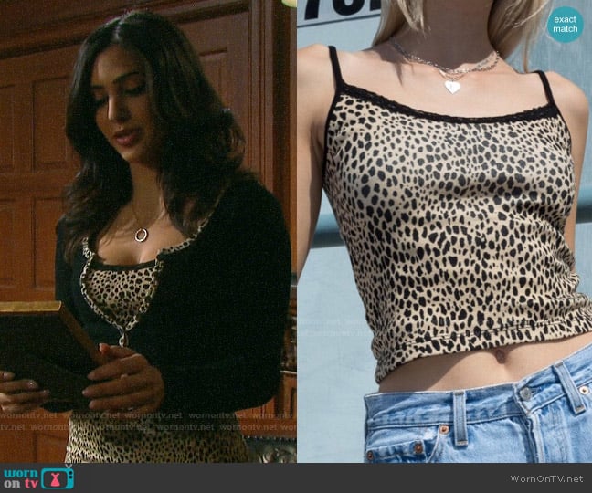 Brandy Melville Skylar Leopard Tank worn by Gabi Hernandez (Camila Banus) on Days of our Lives