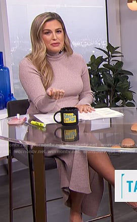 Carissa's metallic ribbed knit dress on E! News Daily Pop