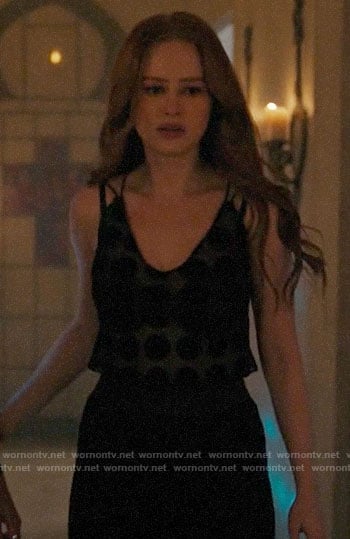 Cheryl's black polka dot cami on Riverdale