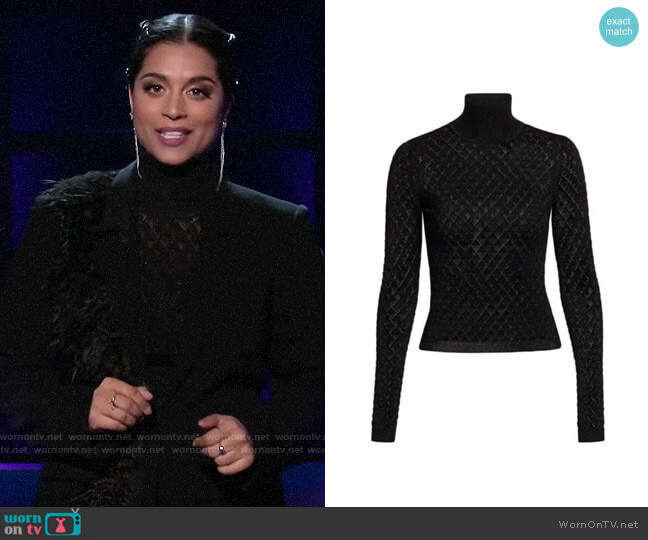 Cinq a Sept Lilette Turtleneck worn by Lilly Singh  on A Little Late with Lilly Singh