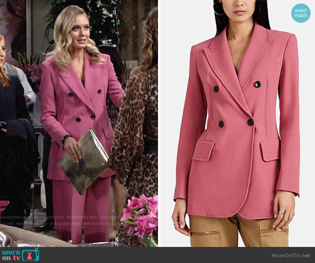 Derek Lam Cady Double-Breasted Blazer worn by Abby Newman (Melissa Ordway) on The Young and the Restless