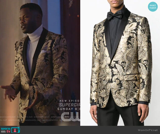 Jacquard Button Blazer by Dolce & Gabbana  worn by Jeff Colby (Sam Adegoke) on Dynasty