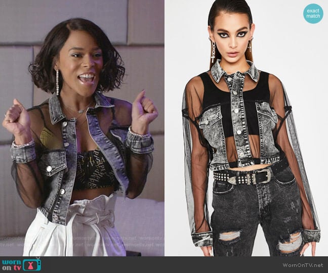 Grunge Glamour Crop Jacket by Dolls Kill worn by Tiana Brown (Serayah McNeill) on Empire