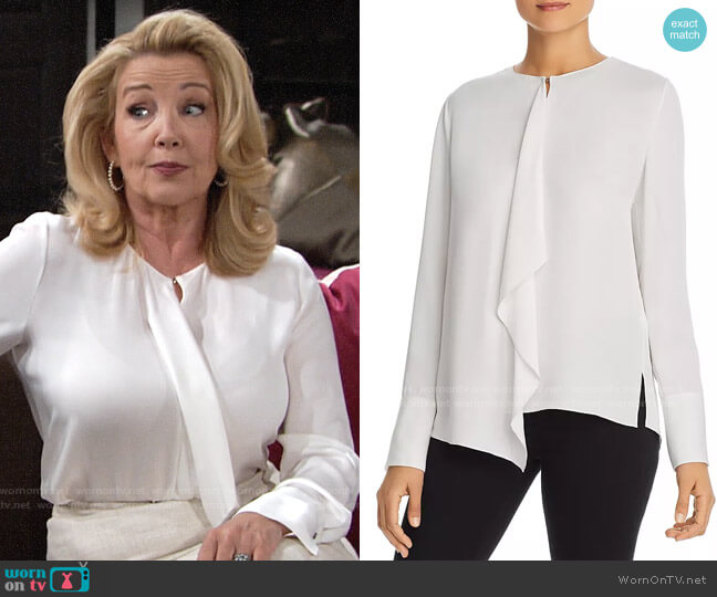 Elie Tahari Pernilla Blouse worn by Nikki Reed Newman (Melody Thomas-Scott) on The Young & the Restless