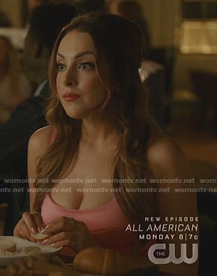 Fallon’s pink bustier peplum mini dress on Dynasty