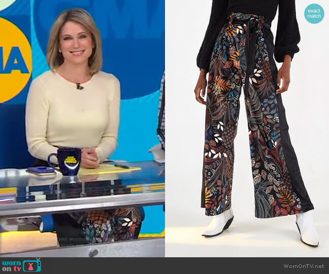 WornOnTV: Amy’s black printed pants on Good Morning America | Amy ...
