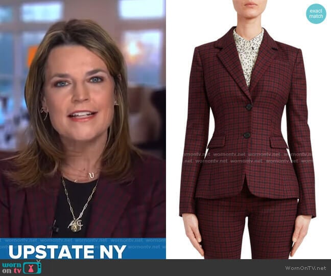 WornOnTV: Savannah’s burgundy plaid blazer on Today | Savannah Guthrie ...