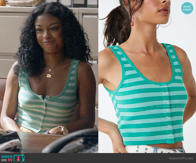 Forever 21 Striped Cropped Tank Top worn by Ali Finer (Javicia Leslie) on God Friended Me