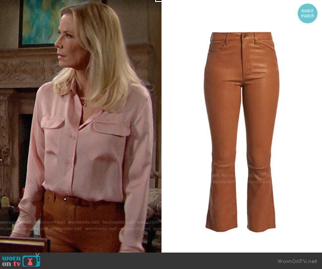 Frame Leather Kick Flare Pants worn by Brooke Logan (Katherine Kelly Lang) on The Bold and the Beautiful