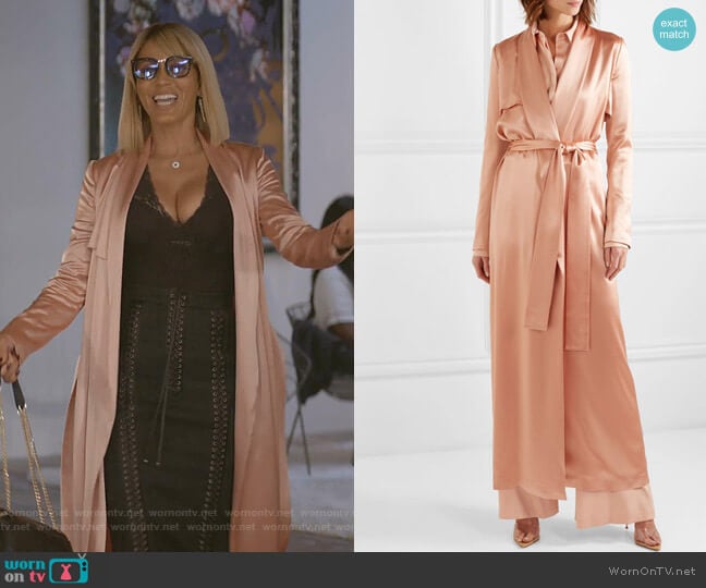 Satin Trench Coat by Galvan worn by Giselle (Nicole Ari Parker) on Empire