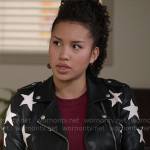 Gina’s star print leather jacket on High School Musical The Musical The Series