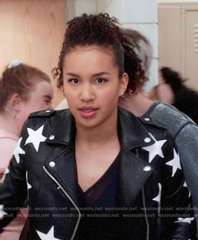Gina's star print leather jacket on High School Musical The Musical The Series