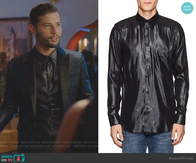 Givenchy 4G Monogram Denim Jacket worn by Sam Jones (Rafael de la