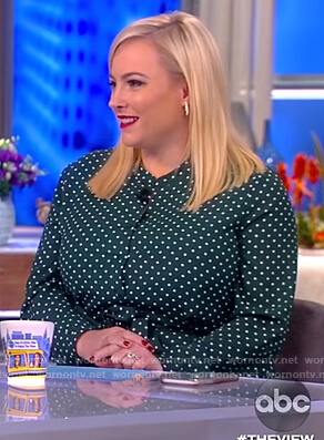Green’s polka dot button down dress on The View