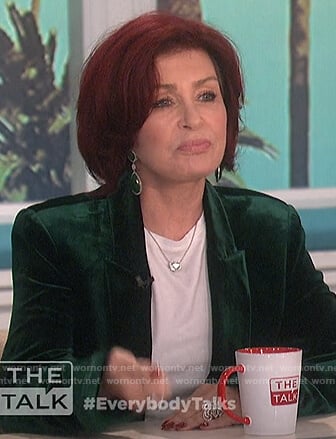 Sharon’s green velvet blazer on The Talk