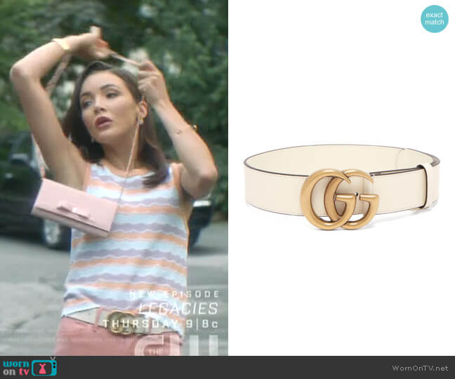 GG Logo Belt by Gucci worn by Bess (Maddison Jaizani) on Nancy Drew