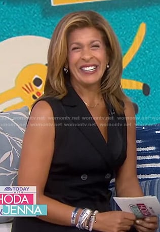 WornOnTV: Hoda’s black belted sleeveless maxi dress on Today | Hoda ...