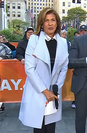 Hoda’s light blue wrap coat on Today