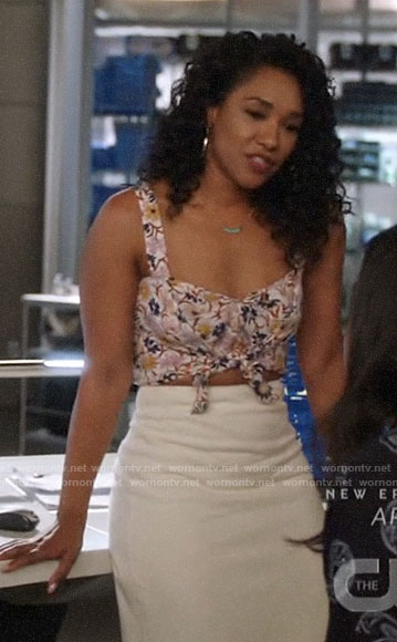 Iris’s floral tie front crop top on The Flash