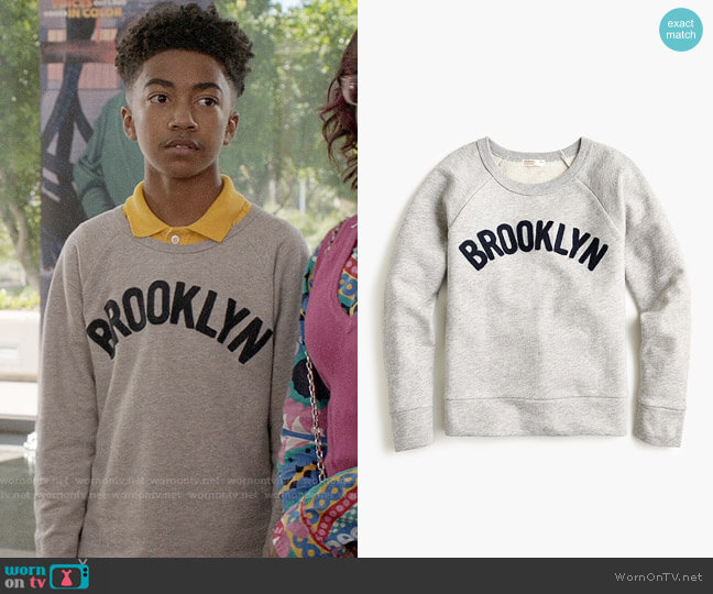 J. Crew Kids Brooklyn Sweatshirt worn by Jack Johnson (Miles Brown) on Blackish
