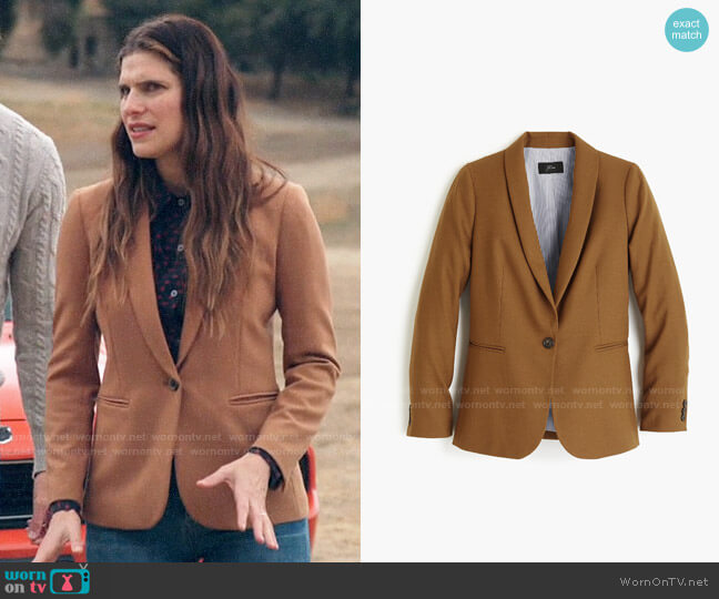 J. Crew Parke Blazer in Hthr Camel worn by Rio (Lake Bell) on Bless This Mess