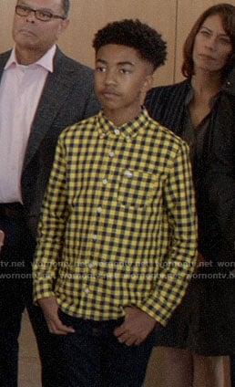 Jack's yellow gingham check shirt on Black-ish