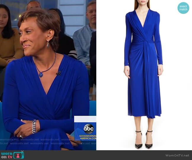 Twist Long Sleeve Jersey Dress by Jason Wu worn by Robin Roberts on Good Morning America