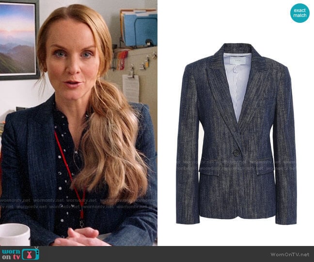 Joie Denim Blazer worn by Miss Jenn (Kate Reinders) on High School Musical The Musical The Series