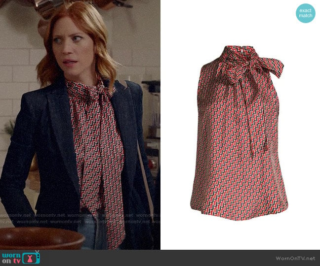 Joie Pascale Top in Big Apple worn by Julia Bechley (Brittany Snow) on Almost Family