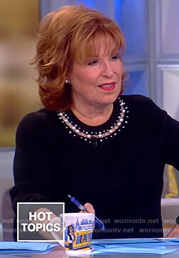 Joy’s black pearl embellished sweater on The View