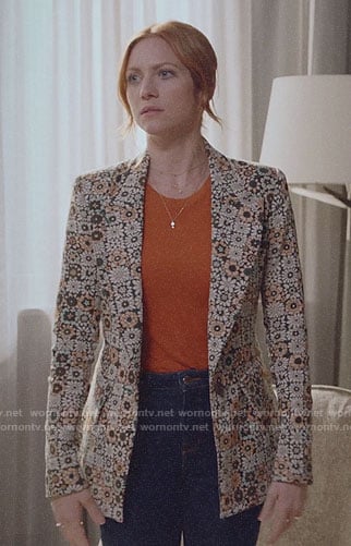 Julia’s geometric floral blazer on Almost Family